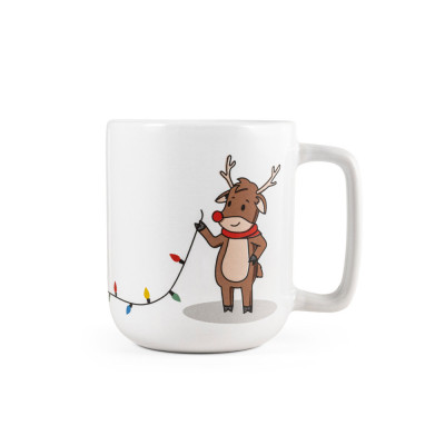 REINDEER. Mug with Christmas print 330 mL